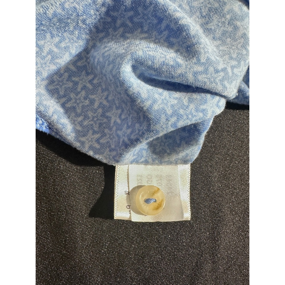 Peter Millar Seaside Performance Polo Shirt Mens Blue Star Print Size Large Golf - Picture 8 of 10
